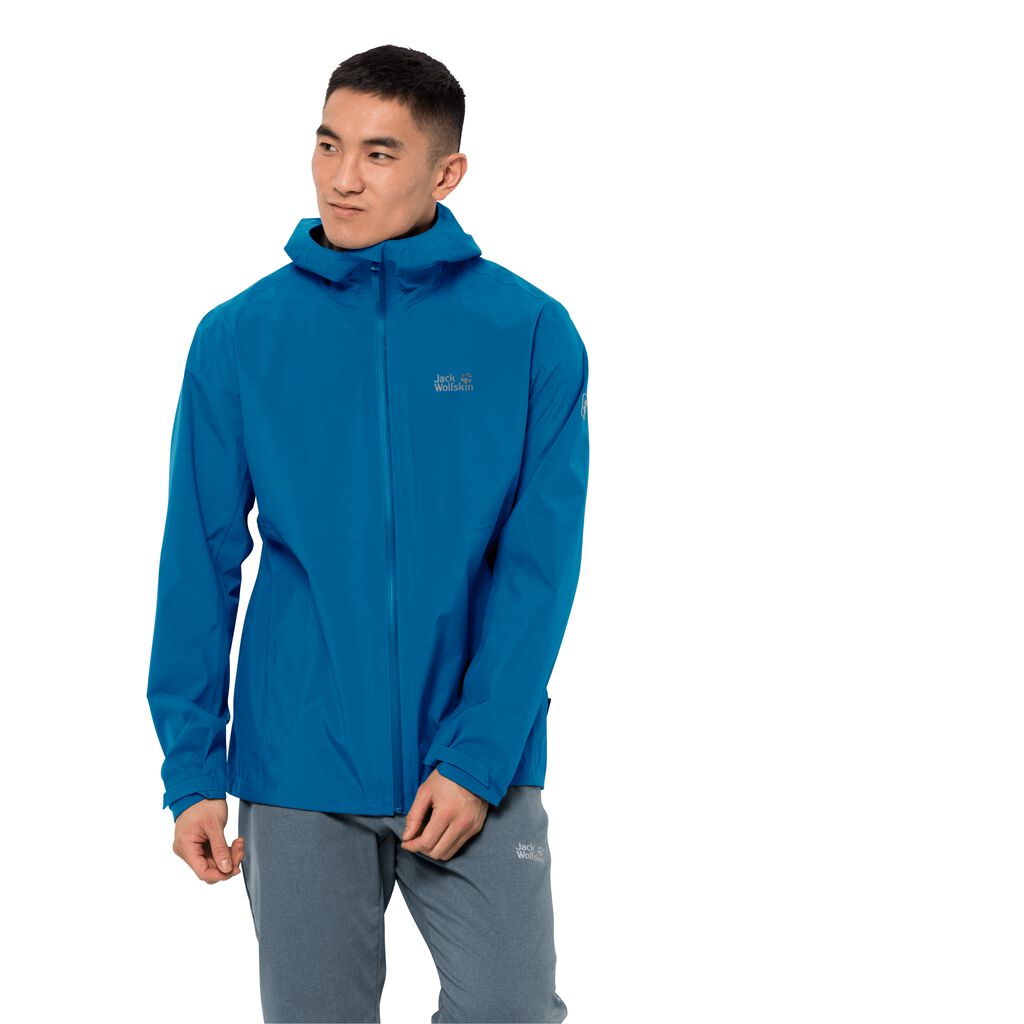 Jack Wolfskin JWP SHELL Férfi Vízálló Kabát Kék - VSGLOI-293